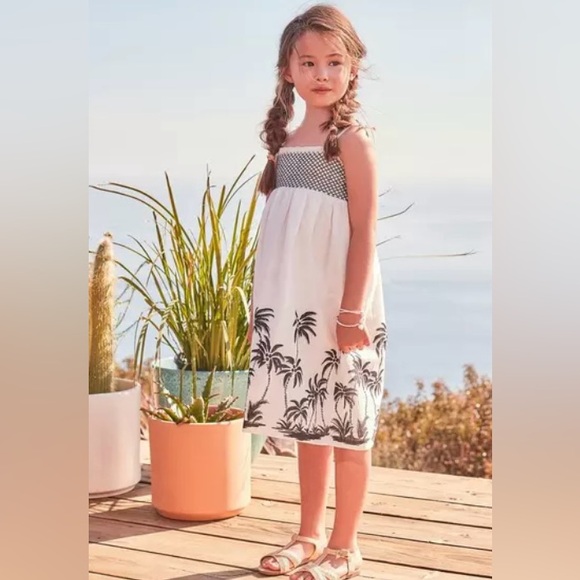 Janie & Jack Girls Smocked Palm Dress - Picture 2 of 7